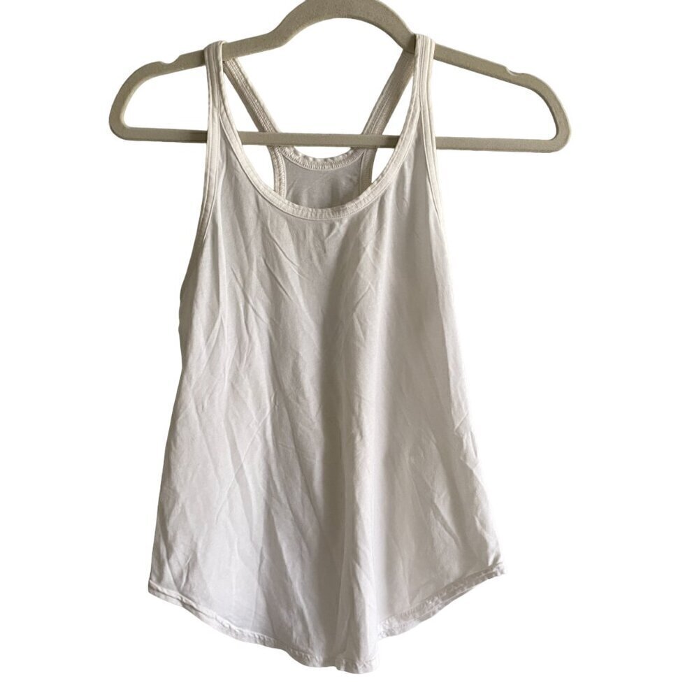 LULULEMON White Racerback t-Back Scoop Neck Tank Top Size  4